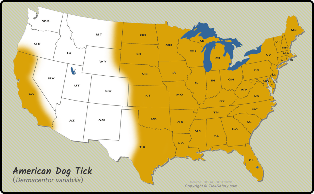 Range Map - American Dog Tick