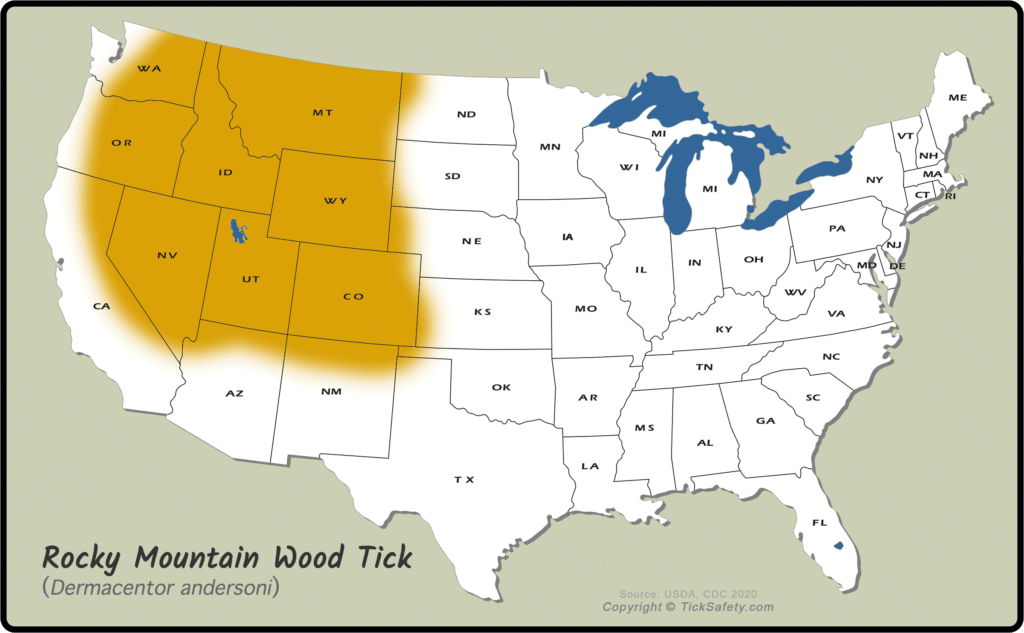 Range Map - Rocky Mountain Wood Tick