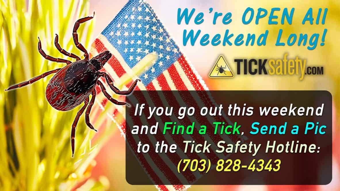 Call or TXT the Tick Safety Hotline – 1 (703) 828-4343